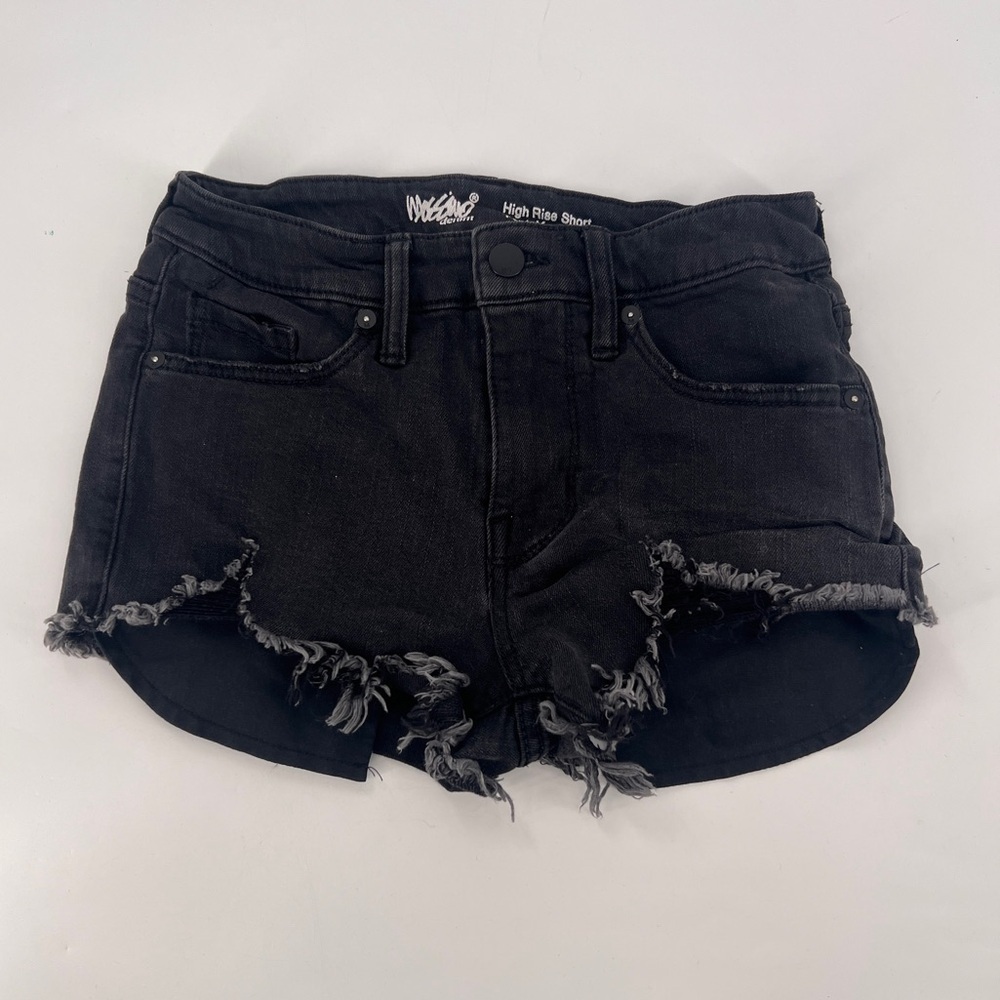 Mossimo Black High Rise Cut Off Jean Shorts Size 25 Women’s